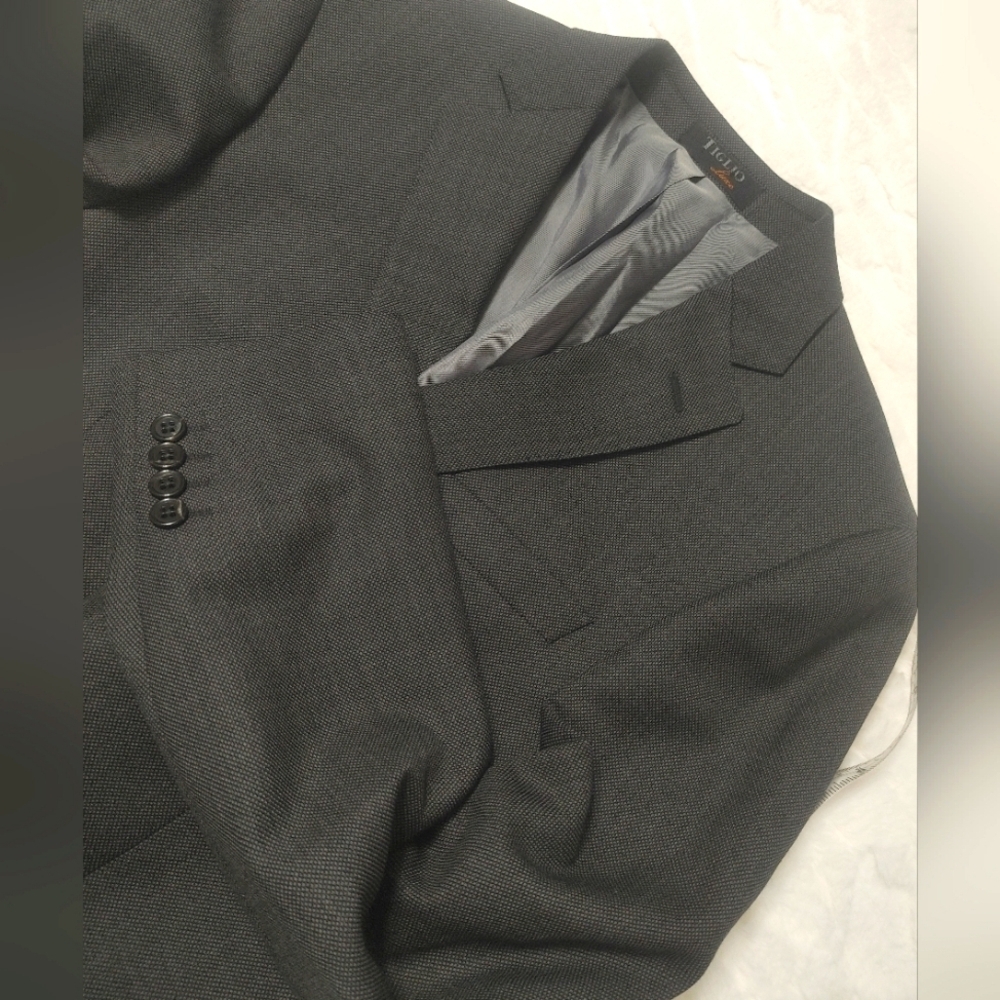 Men's Tiglio Luxe Blazer Gray Size 40R Virgin Wool Suit Jacket